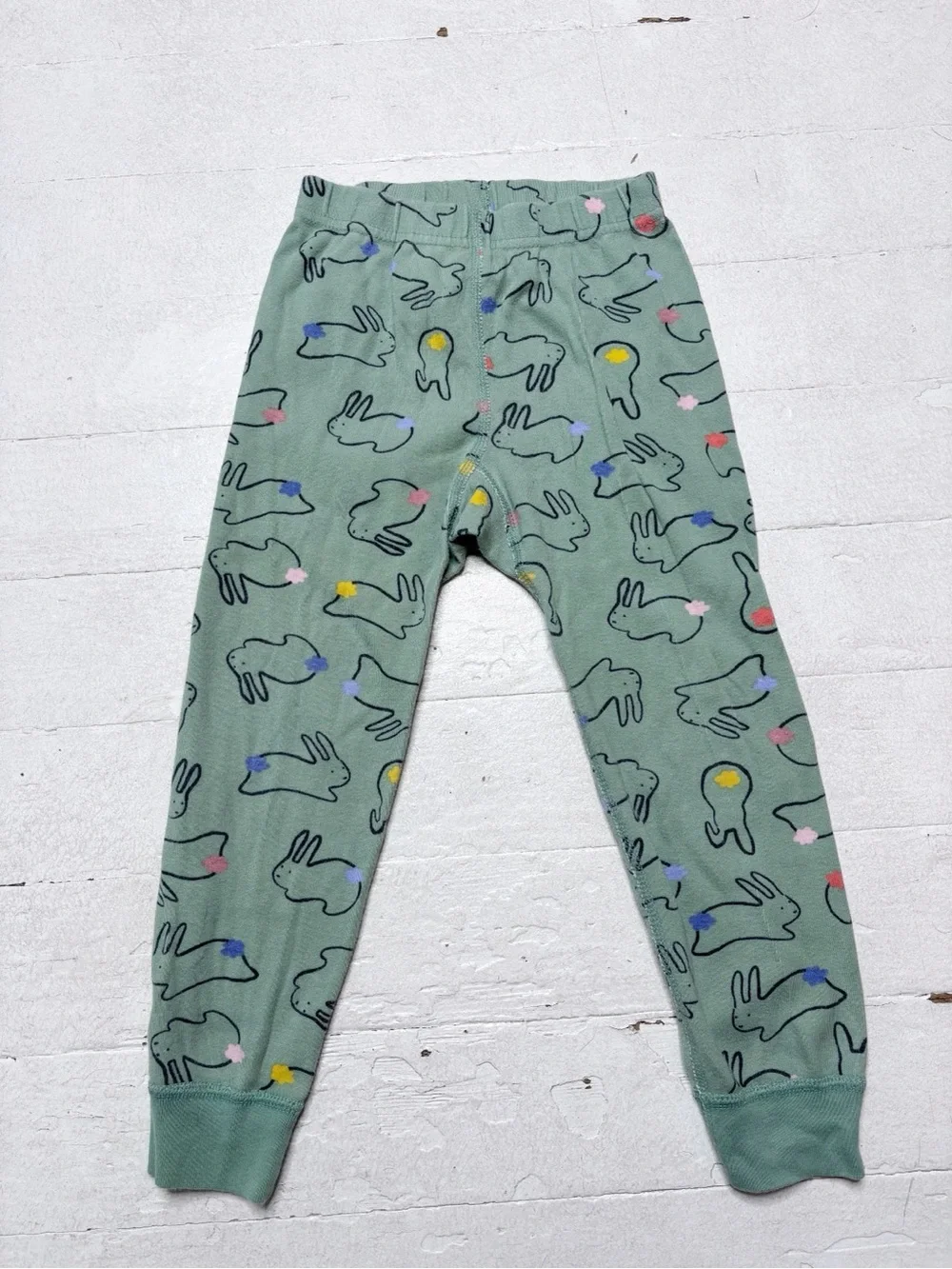Hanna Andersson Sage Bunny Print Jammies Size 4T GUC